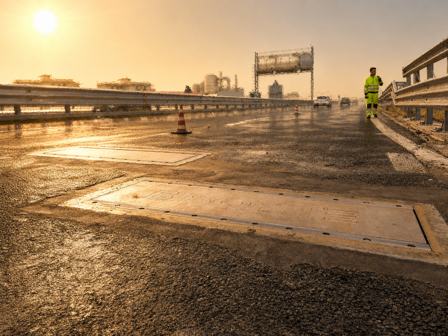 BISON high-speed WIM rendering with motorway cameras and road plates